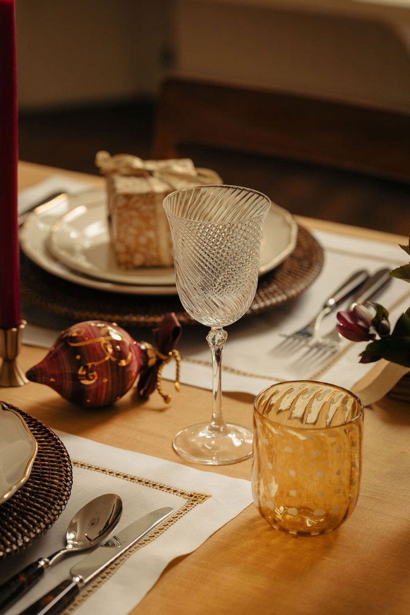 Set Of 6 Julia Twisted Cut Crystal White Wine Glasses from Rebecca Udall