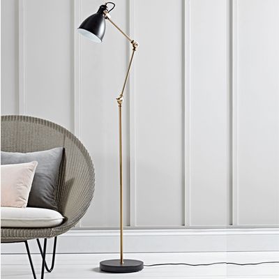 Black & Brass Angle Floor Lamp from Cox and Cox