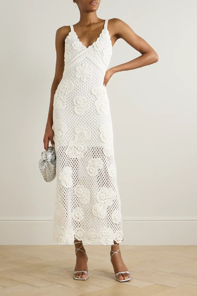Rohesia Appliquéd Crochet Cotton Maxi Dress from LoveShackFancy