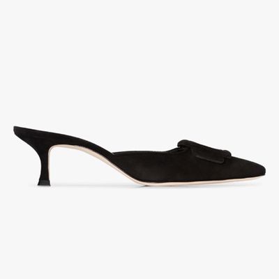 Black Maysale 50 Suede Leather Mules from Manolo Blahnik