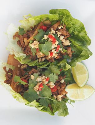 Asian Pork In Lettuce Leaves