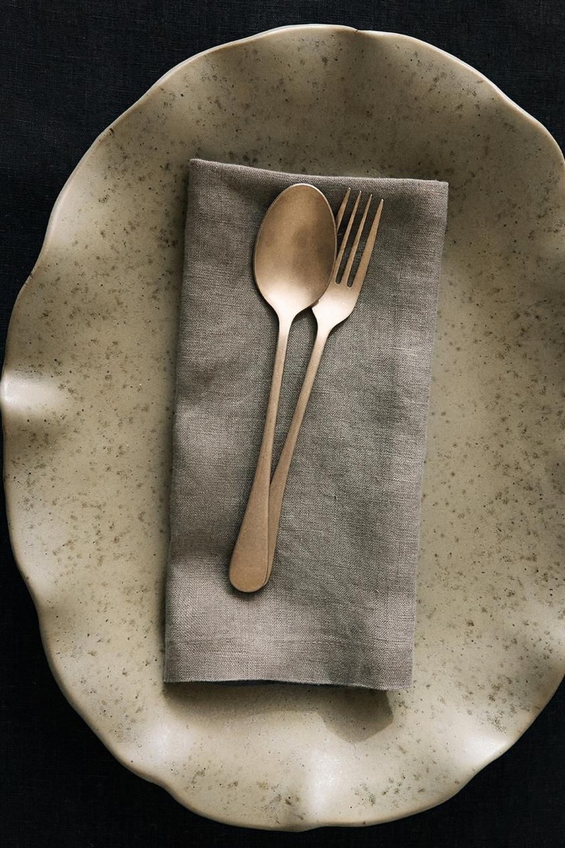 Terracotta Serving Dish With Wavy Design from Zara