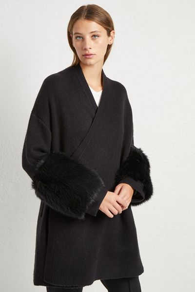 Elaine Faux Fur Knit Cardigan