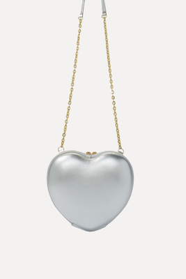Heart-Shaped Metallic-Leather Shoulder Bag  from Maje
