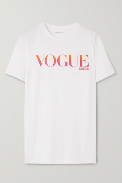 + Vogue Printed Organic Cotton-Jersey T-Shirt from Christopher John Rogers