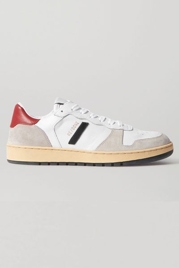 80s Basketball Perforated Leather & Suede Sneakers from Re/Done
