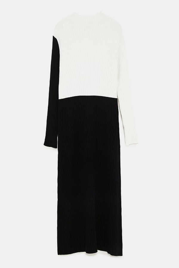 Knit Colour-Block Dress from Zara
