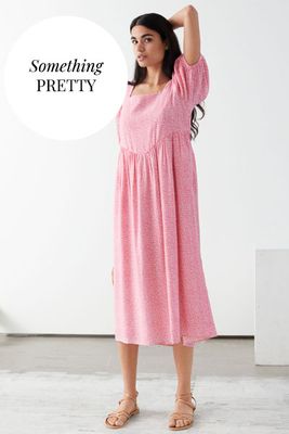Square Neck Puff Sleeve Midi Dress from & Other Stories