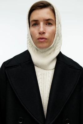 Cable Knit Fitted Hood from ARKET
