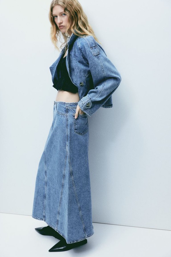 Denim Maxi Skirt from H&M