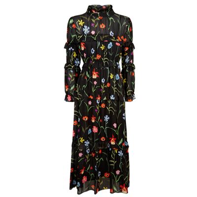 Ines Floral Silk Maxi Dress