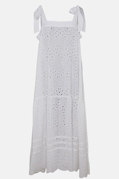 Beach Broderie Scallop Hem Midi Dress from Warehouse