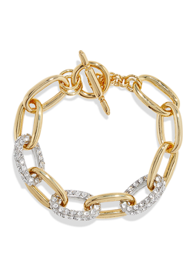 Gold-Plated And Silver-Tone Crystal Bracelet