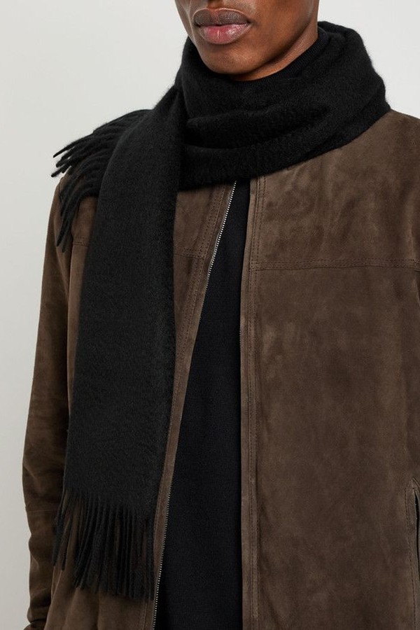 Logo Fringed Cashmere Scarf from Paul Smith
