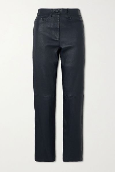 Teddy Leather Straight-Leg Pants from Joseph