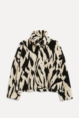 Faux Fleece Half-Zip Sweater from Monki