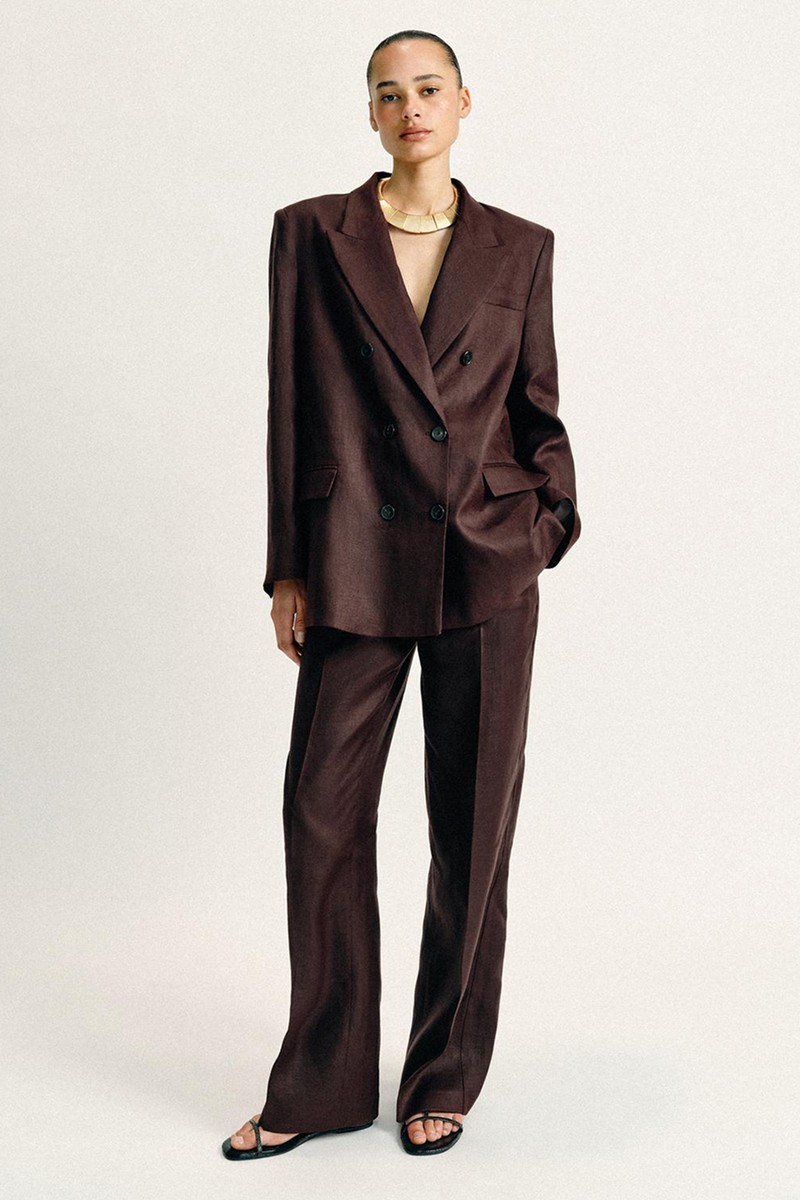 100% Linen Straight Trousers