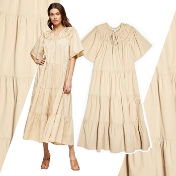 Sand Poplin Smock Midi Dress, £39