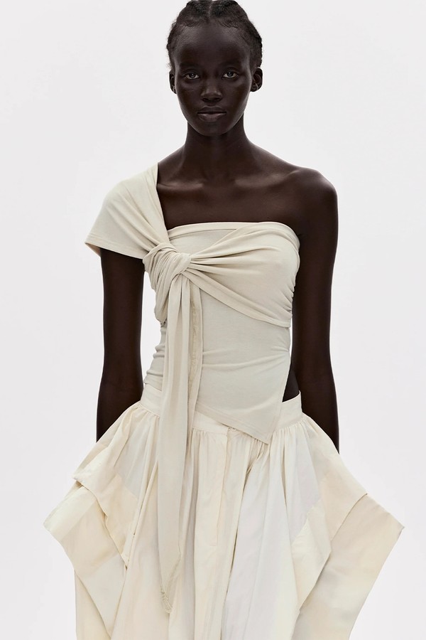 Knotted Jersey T-Shirt from Source Unknown