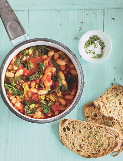 White Bean & Spring Green Stew