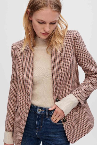 Houndstooth Suit Jacket from Maje