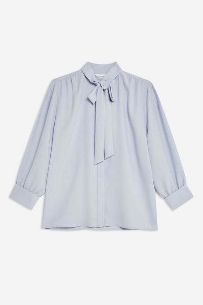 Pleat Tie Neck Shirt