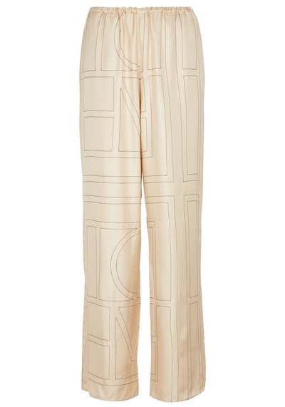 Logo Wide Leg Silk Pants from Tôteme