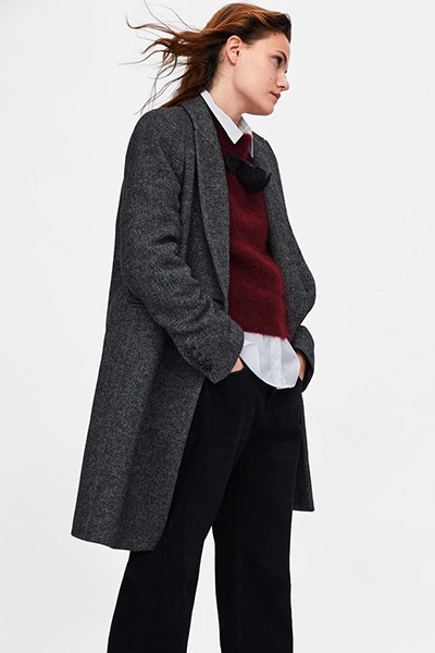 Masculine Herringbone Coat from Zara