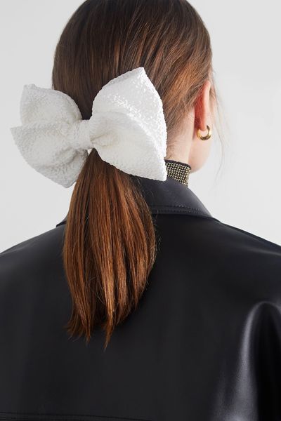 Sara Hammered Silk Satin Hair Clip, £130 | LELET NY