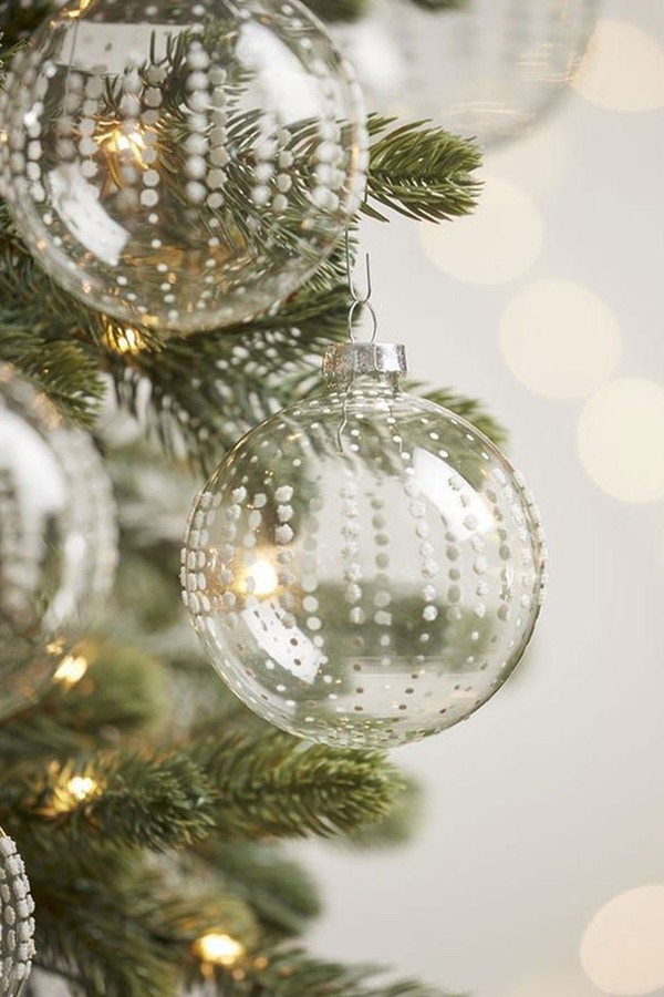 Twelve Dotty Glass Baubles from Cox & Cox