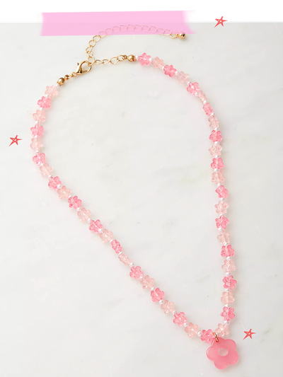 BEADED FLORAL NECKLACE from URBAN OUTFITTERS