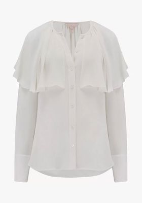Silk Georgette Ruffle Detail Blouse from Rebecca Taylor