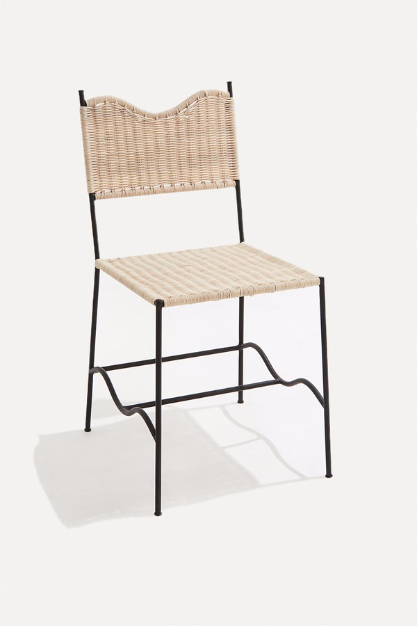 Metal & Rattan Dining Chair