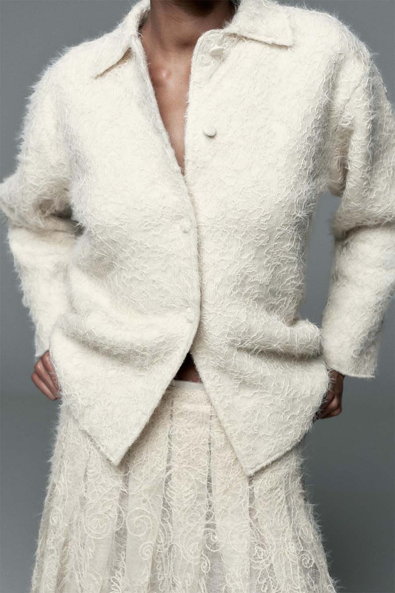 Contrast Knit Lace Jacket from Zara
