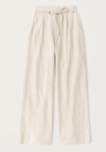 Linen Tailored Wide Leg Pants