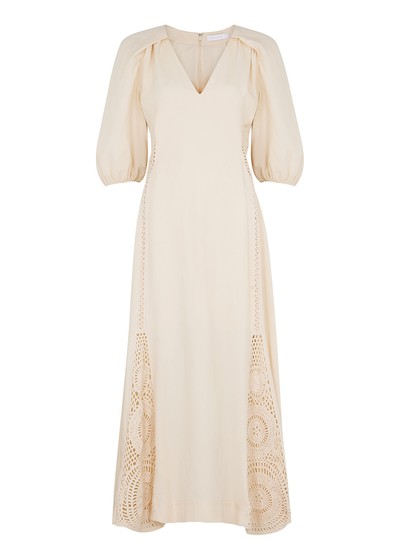 Aurora Ivory Satin & Crepe Gown from Jonathan Simkhai