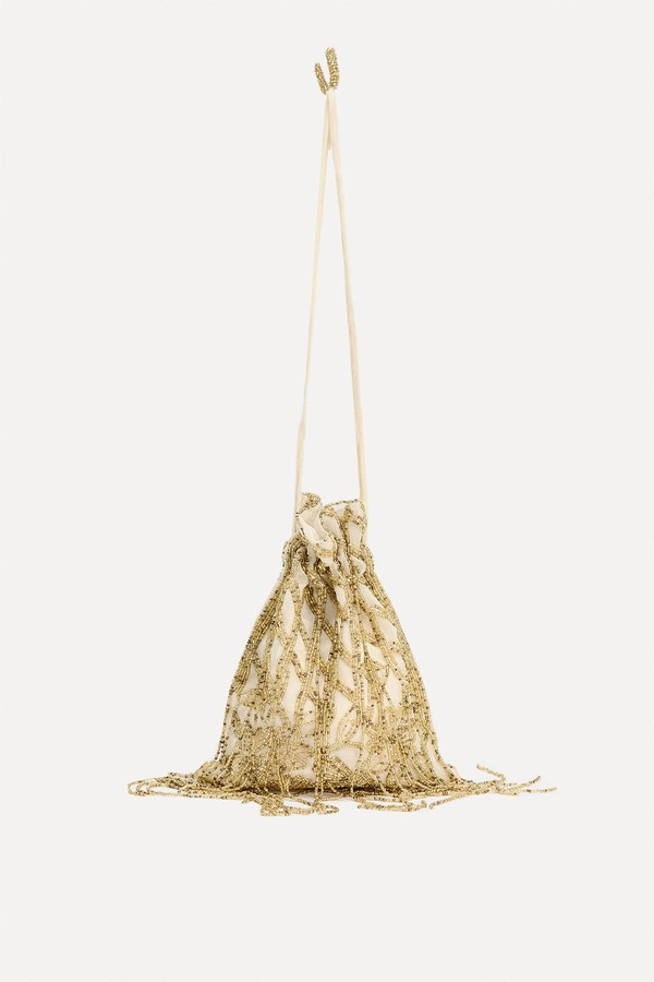 Gathered Sequin Bucket Bag from Zara