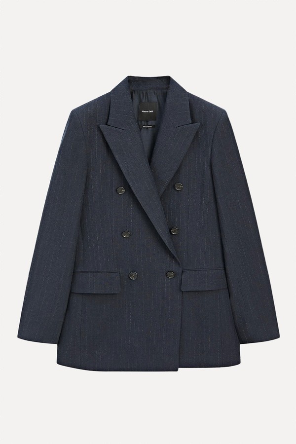 Linen Blend Pinstripe Blazer from Massimo Dutti
