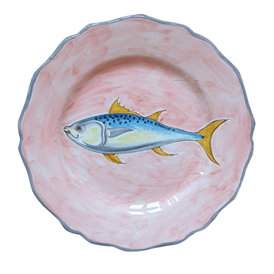 Pink Fish Cermaic Plate from Les Ottomans