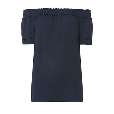 Tall Navy Bardot Top