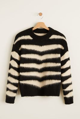 Zebra Textured Sweater from Mango