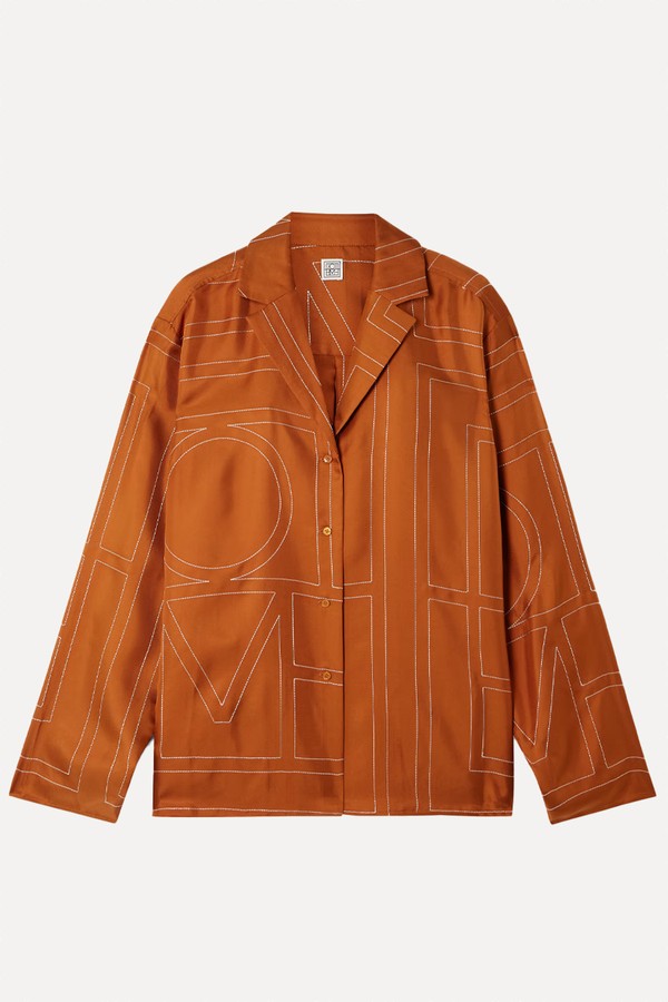 Embroidered Siilk-Twill Shirt from Toteme