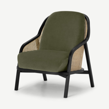 Anakie Pistachio Green Recycled Velvet Accent Armchair