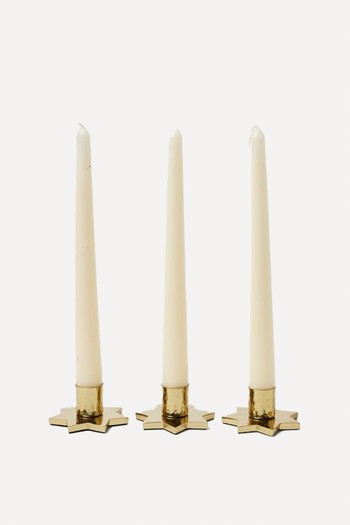 Set Of Three Star Gold Candlestick Holders from Oliver Bonas