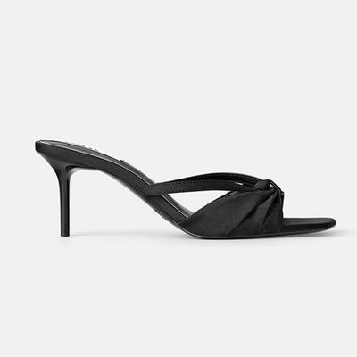 Pleated Mid-Heel Sandals from Zara