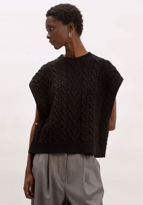 Boxy Cable Knit Sweater Vest from The Frankie Shop