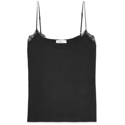 Lace-Trimmed Washed-Silk Camisole from Anine Bing