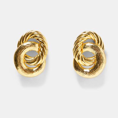 Intertwined Metal Earrings from Zara