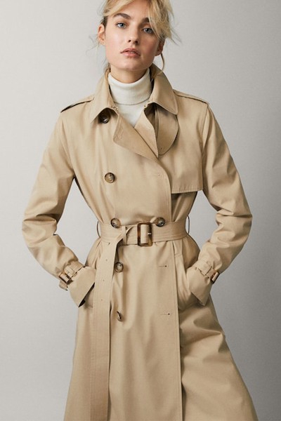 Classic Cotton Trench Coat from Massimo Dutti