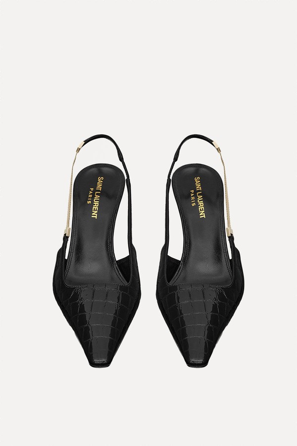 Leather Aston Slingback Pumps 75 from Saint Laurent